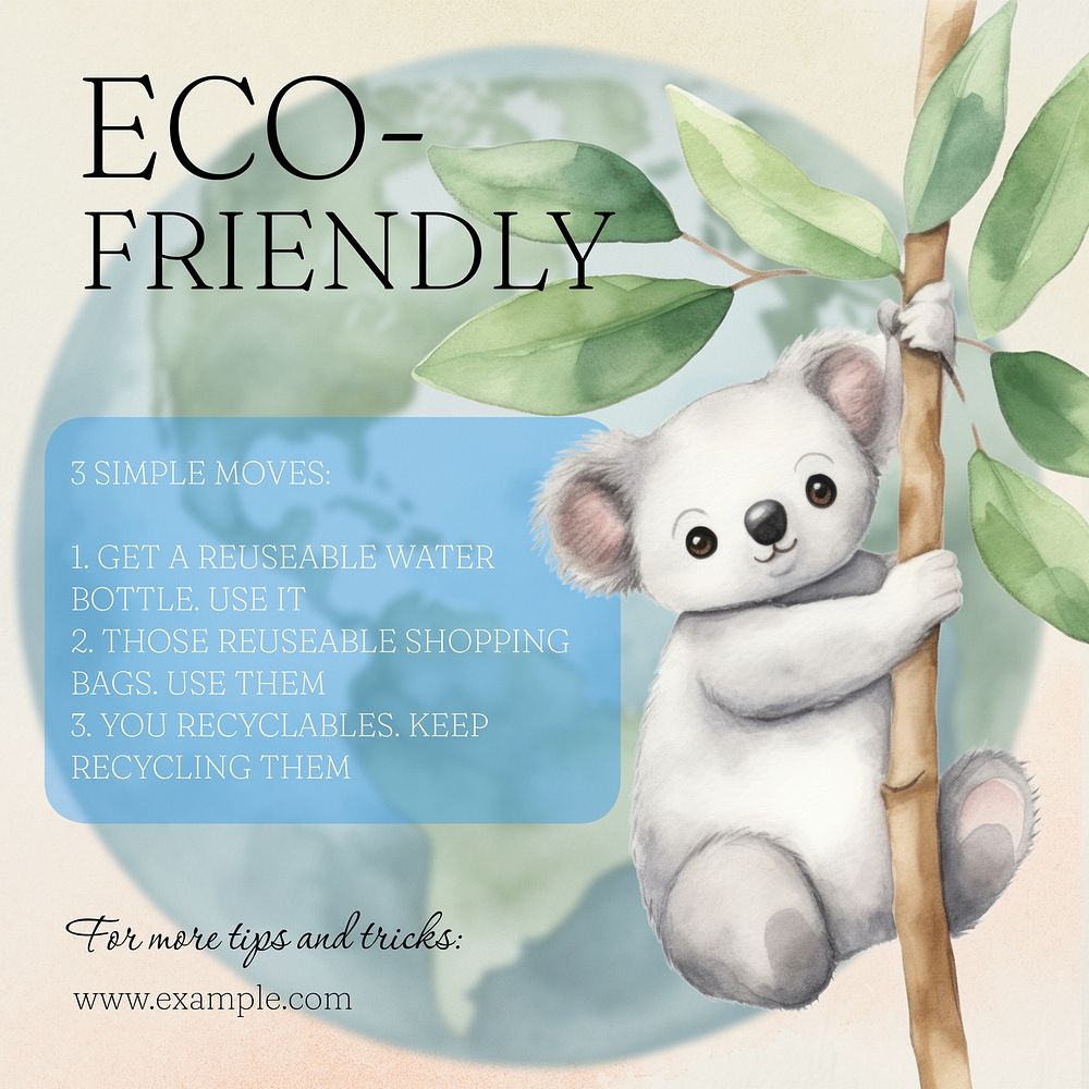 Eco-friendly tips Instagram post template