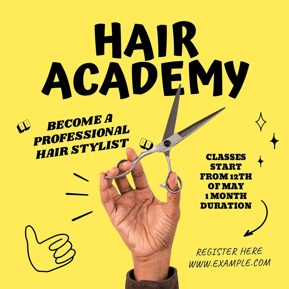 Hair academy Instagram post template