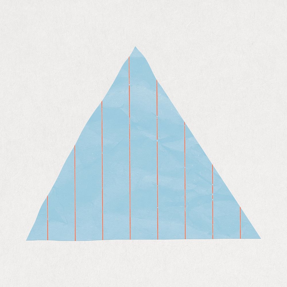 Triangle icon in cute paper cut illustration