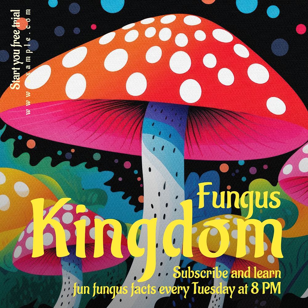 Fungus kingdom Instagram post template