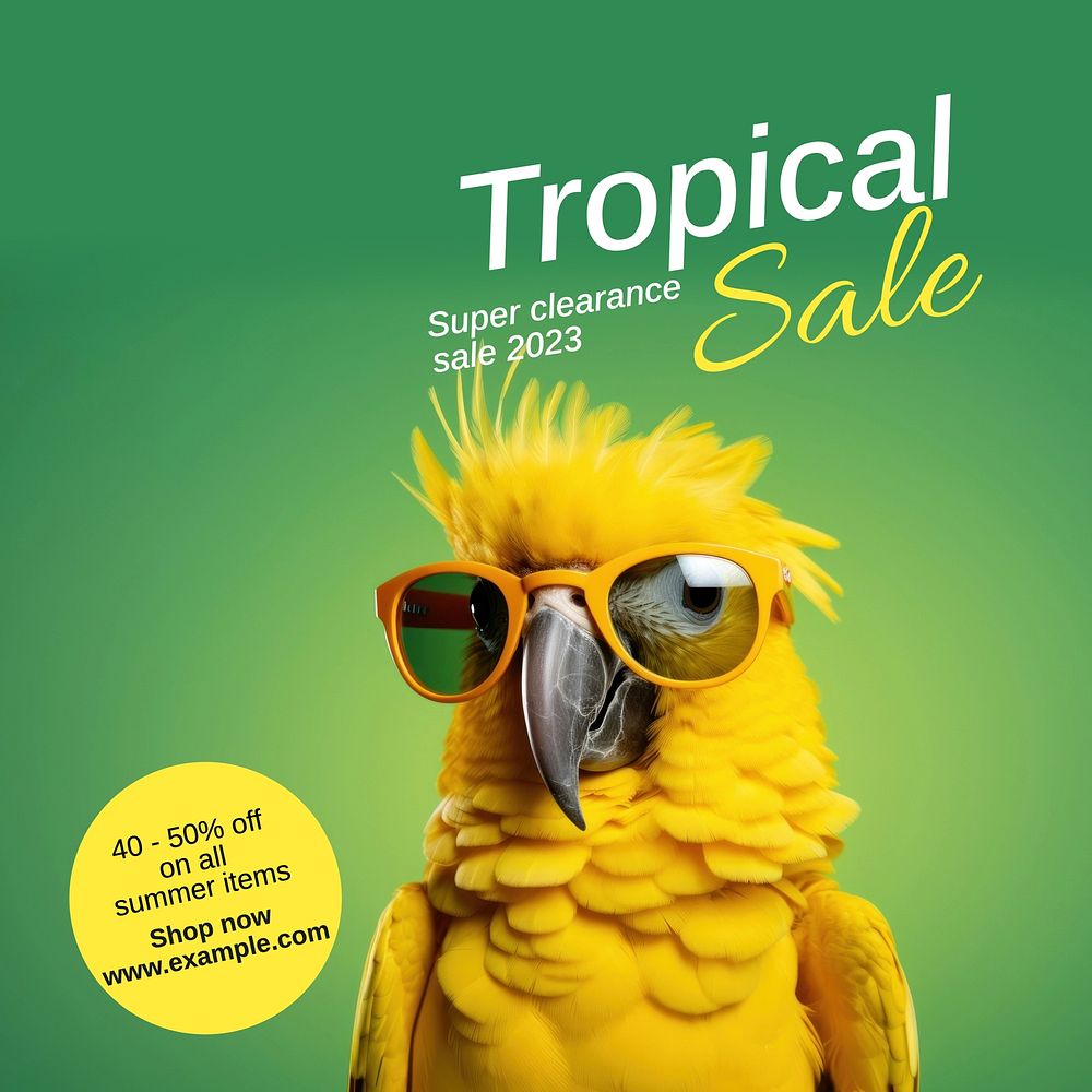 Tropical sale Instagram post template