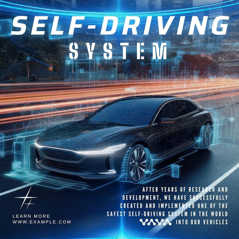 Self-driving system Instagram post template