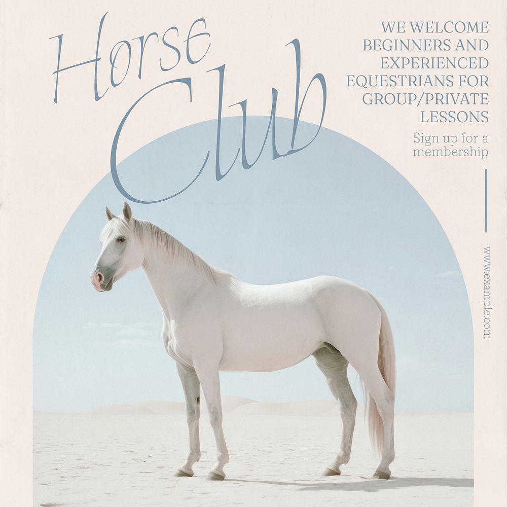 Horse club Instagram post template