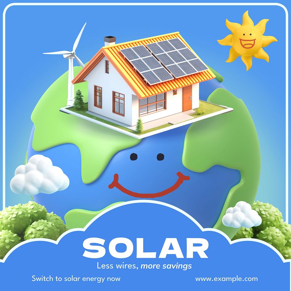 Solar energy Instagram post template