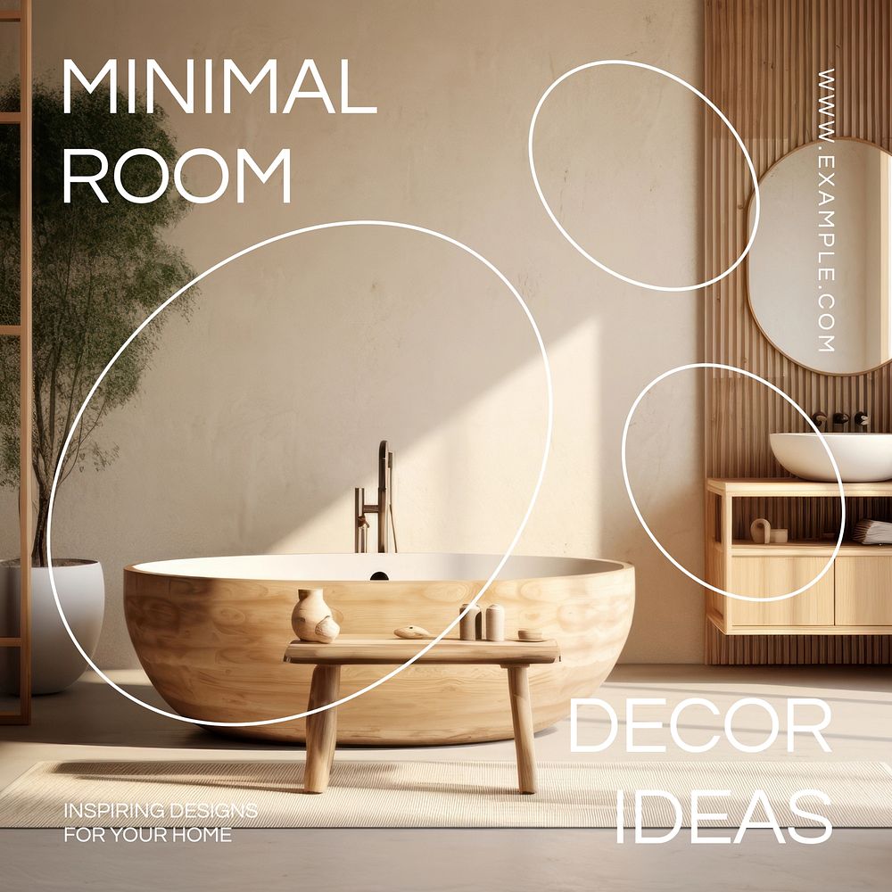 Minimal room decor Instagram post template