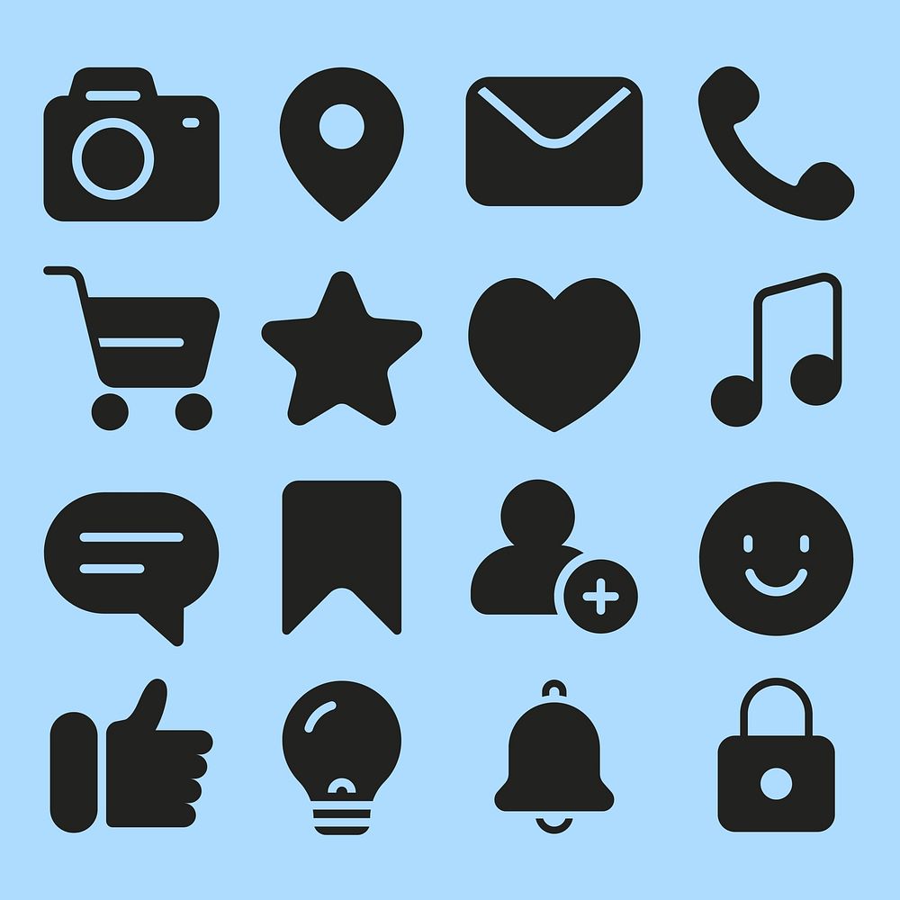 Social media icon element set