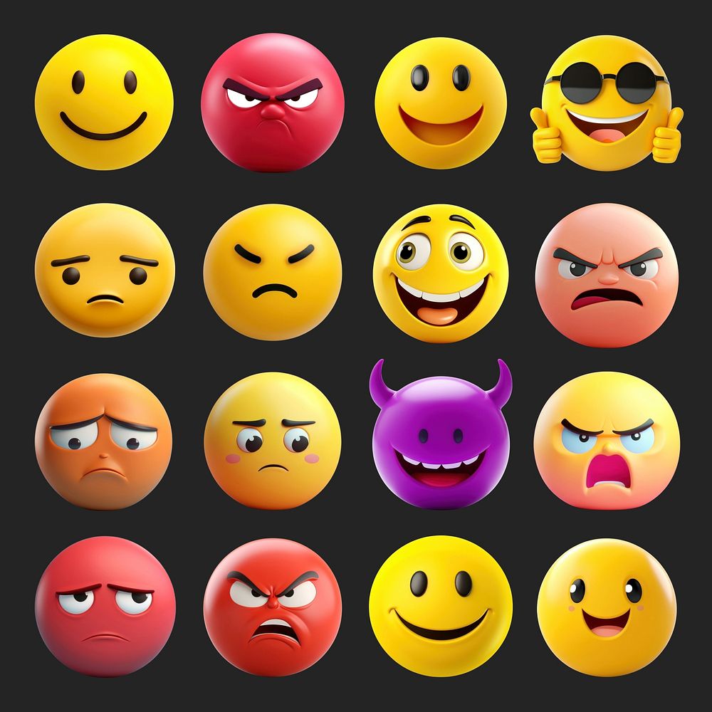 3D emojis isolated image set | Free Photo - rawpixel