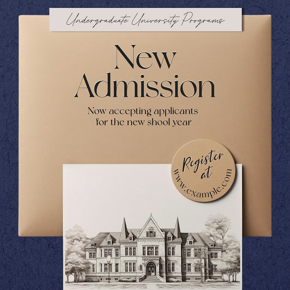 New admission Instagram post template