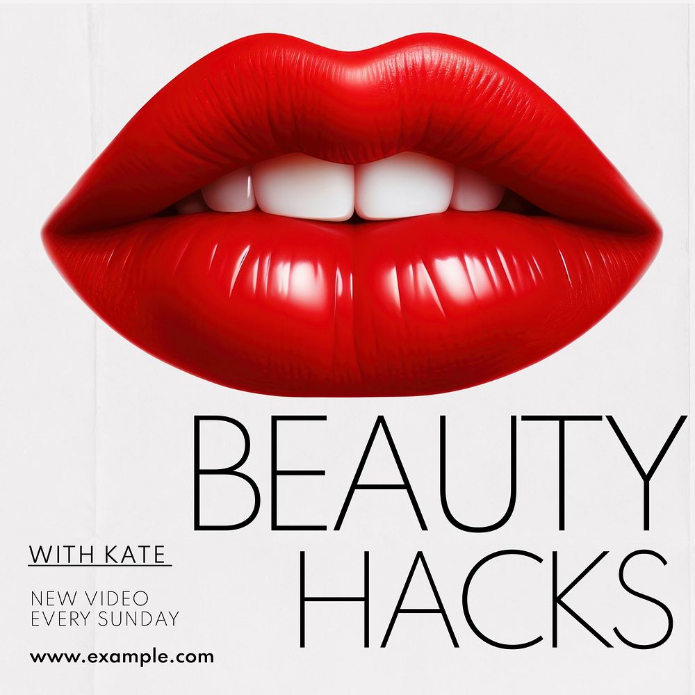 Beauty hacks Instagram post template