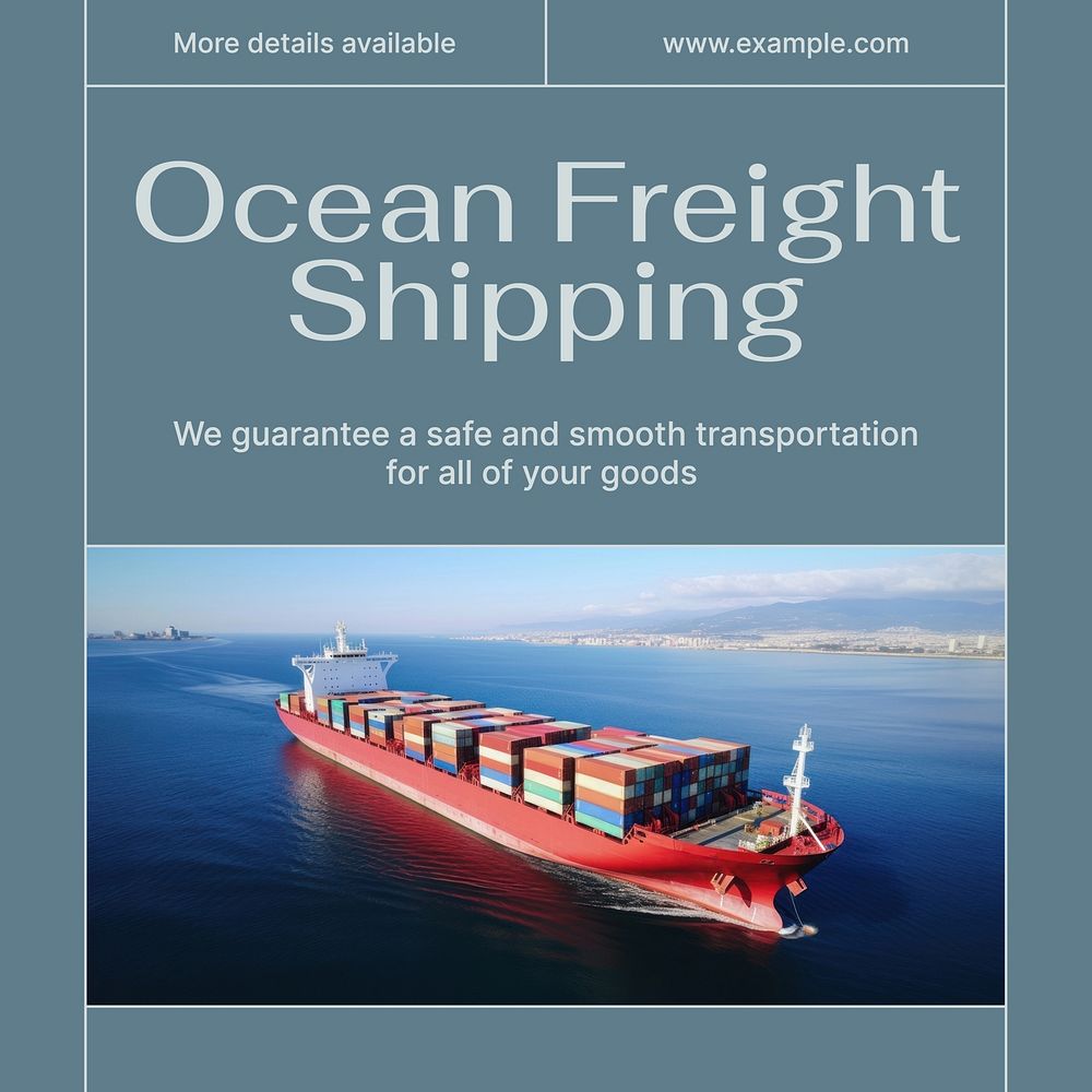 Ocean freight shipping Instagram post template