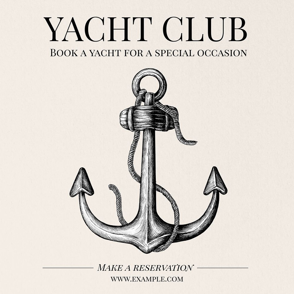 Yacht club Instagram post template