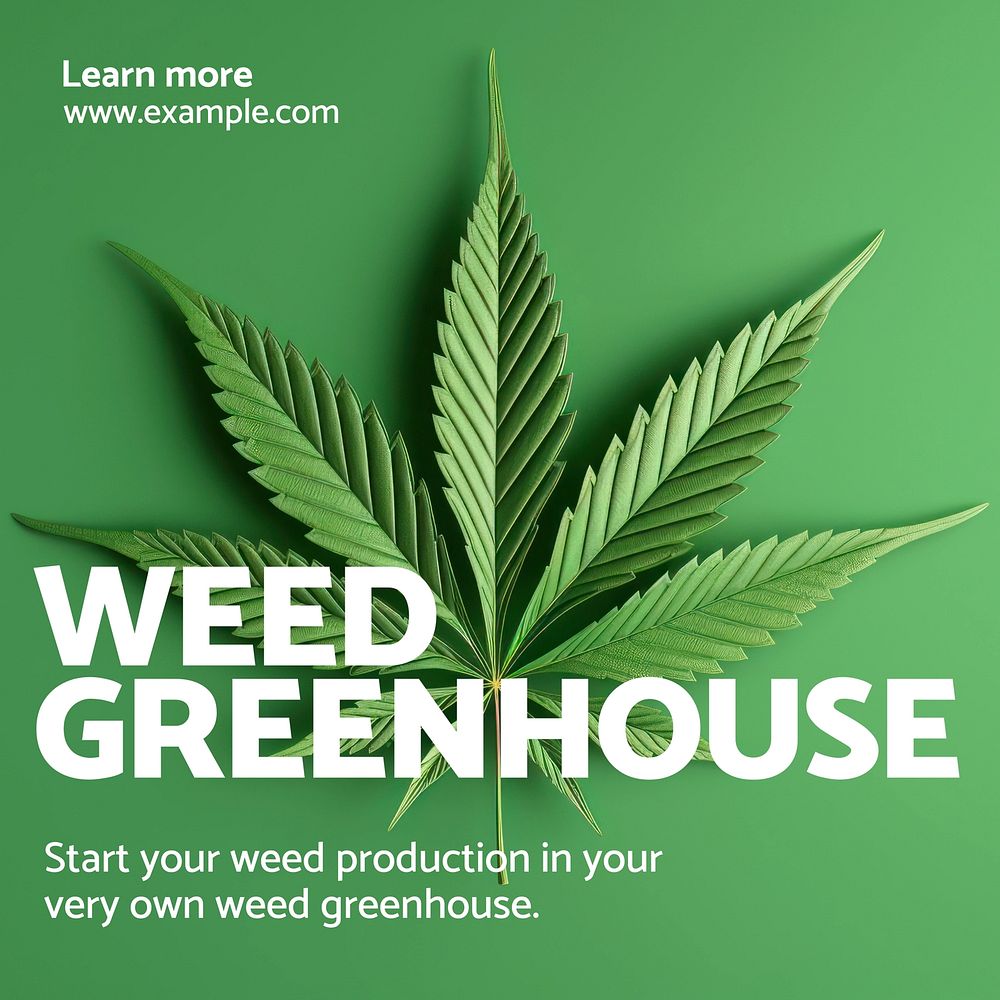 Weed greenhouse Instagram post template