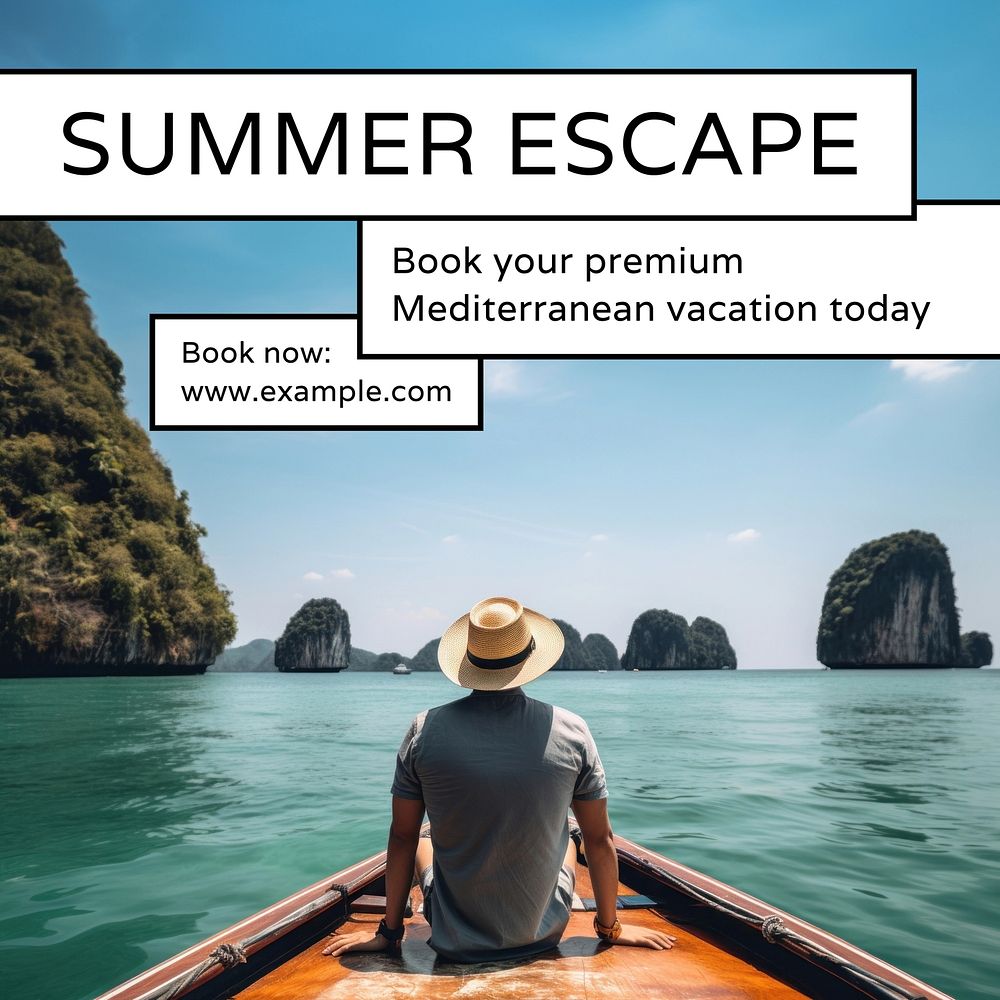Summer escape Instagram post template