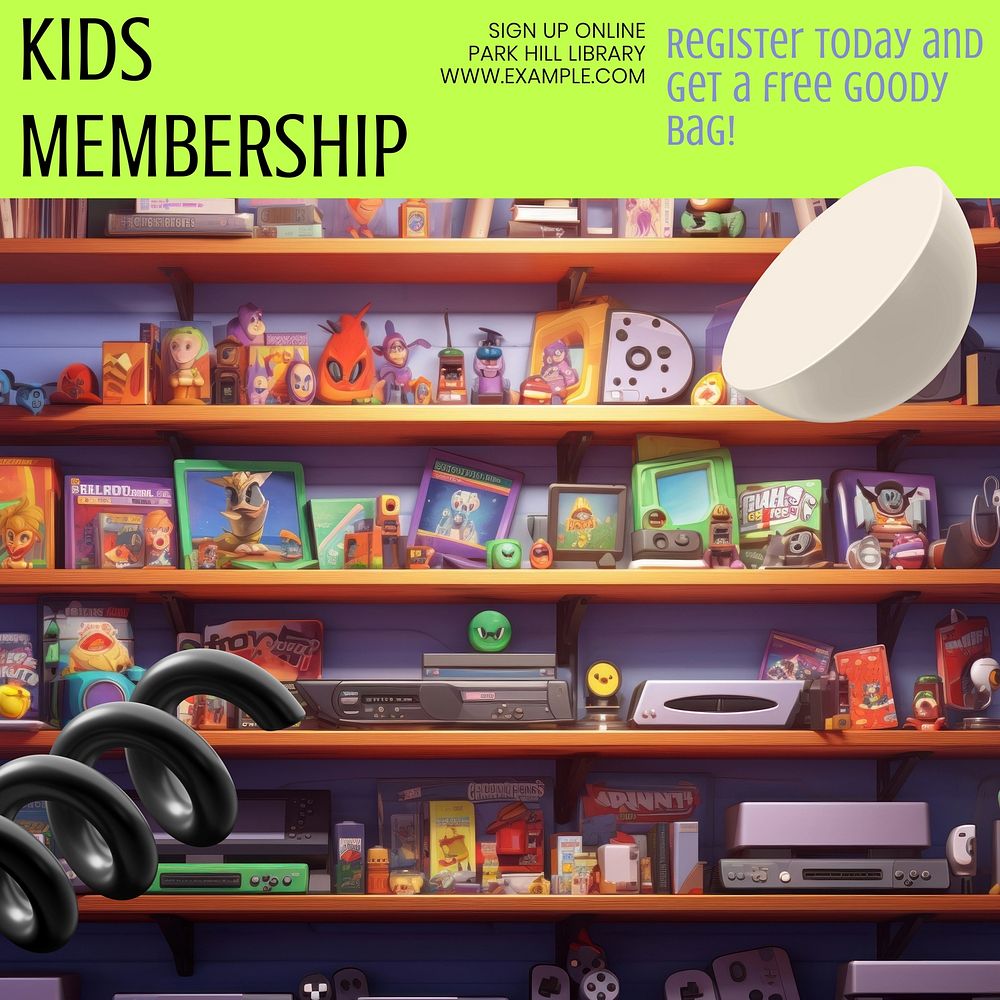 Kids membership Instagram post template