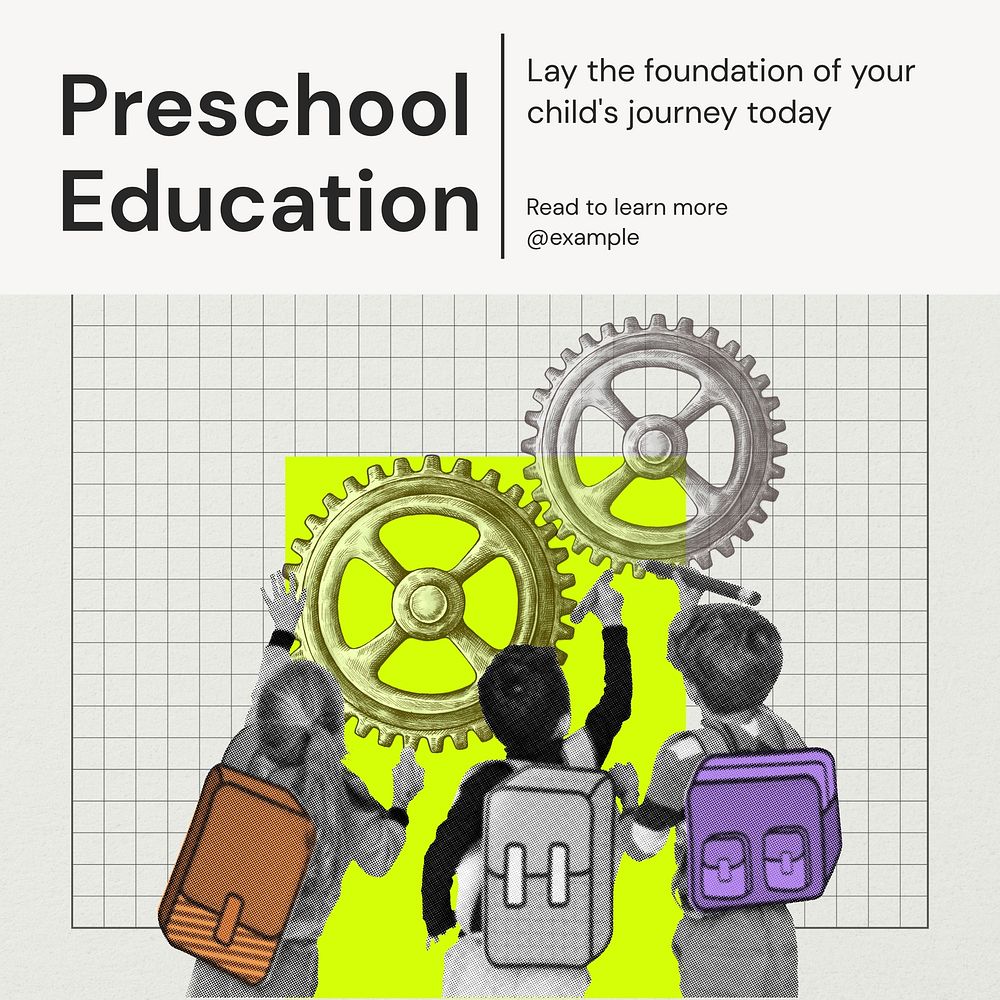 Preschool education Instagram post template  