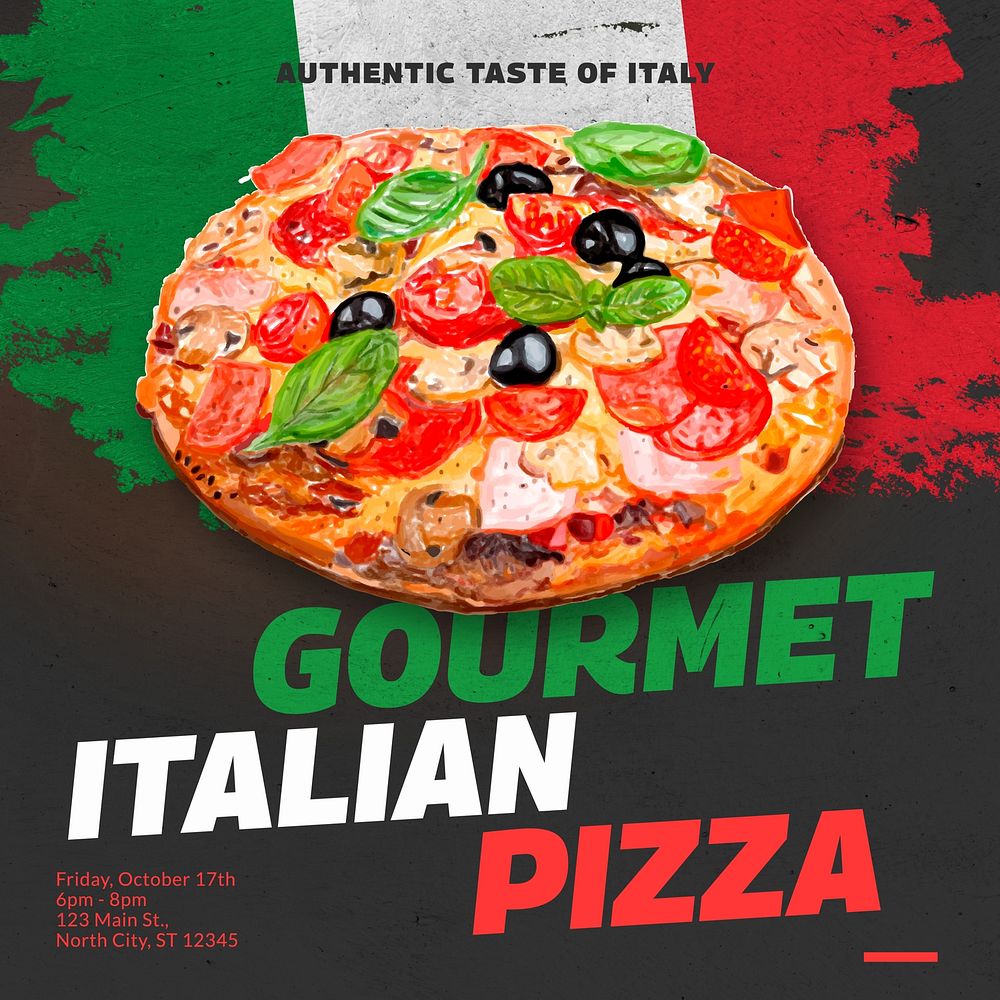 Gourmet Italian pizza Instagram post template