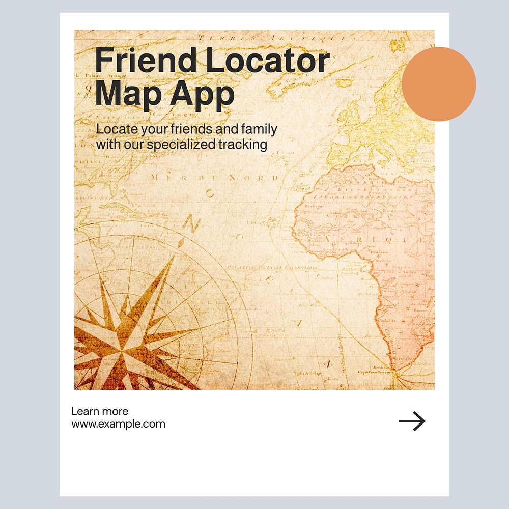 Map app Instagram post template