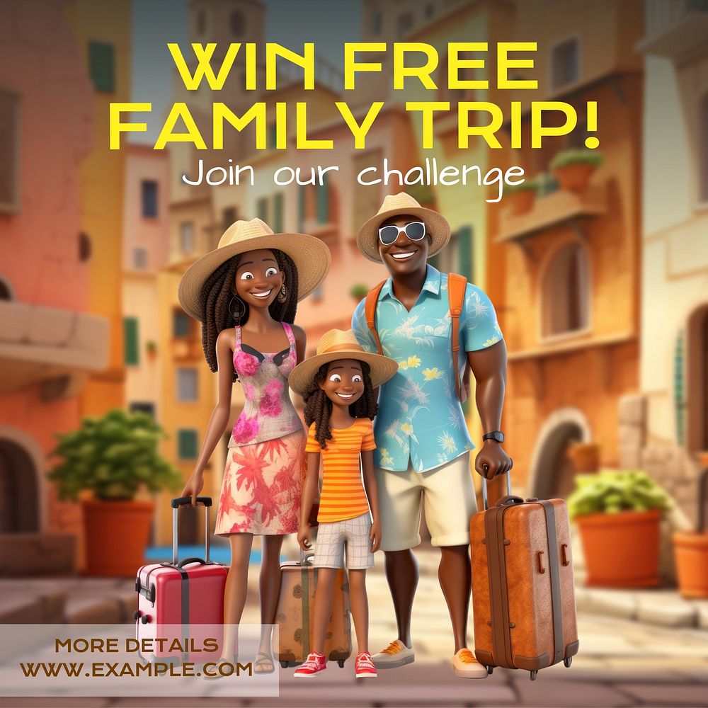 Free family trip Instagram post template