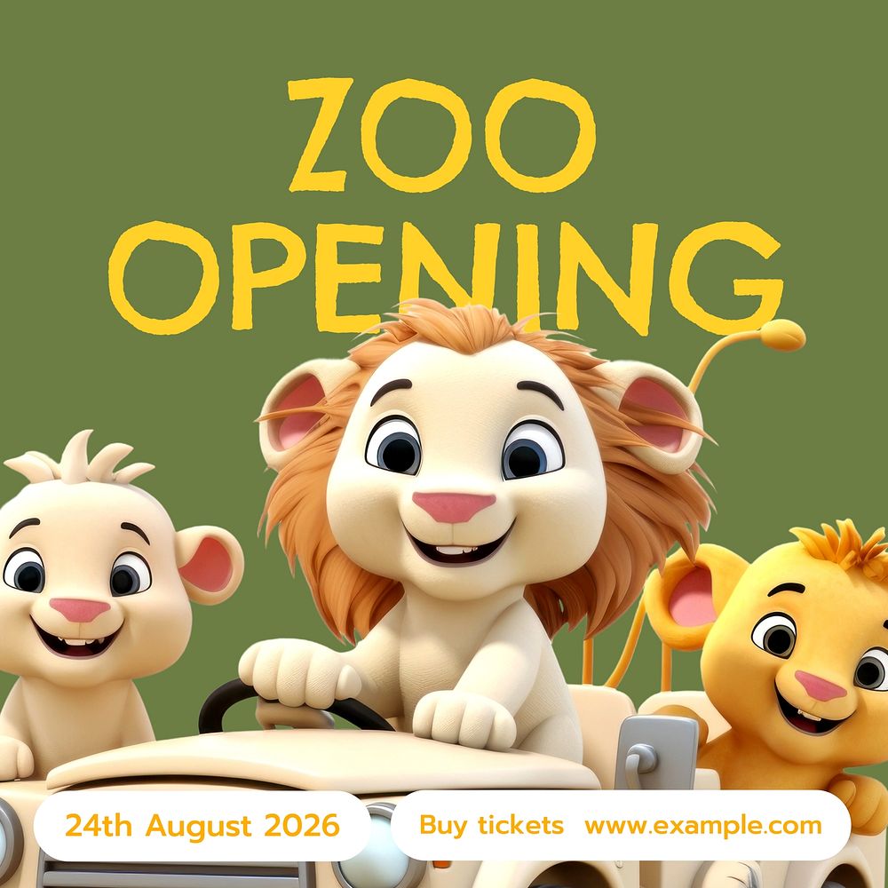 Zoo opening Instagram post template