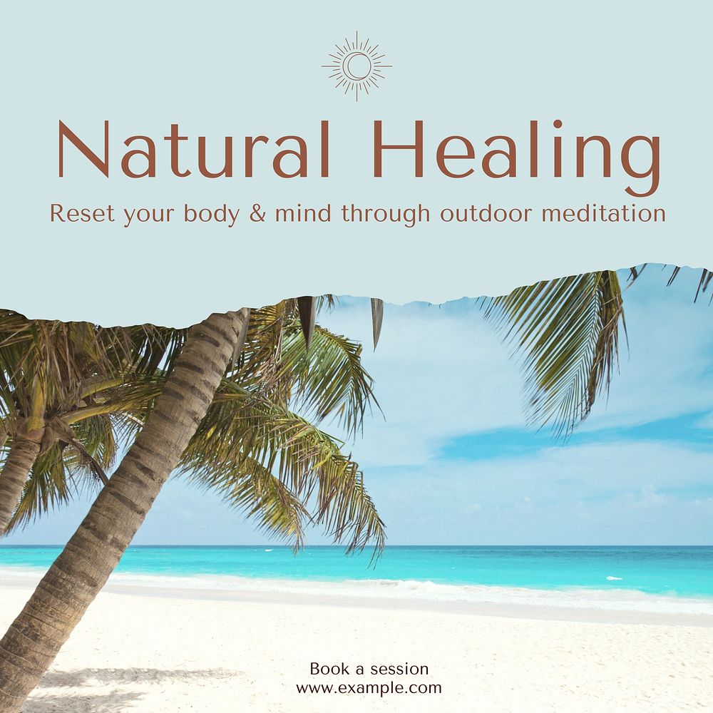 Natural healing Instagram post template