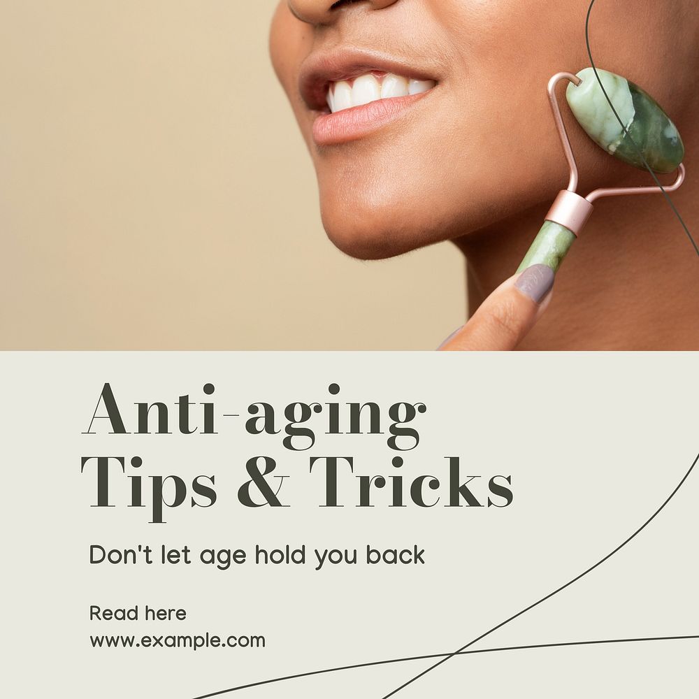 Anti-aging tips Facebook post template  