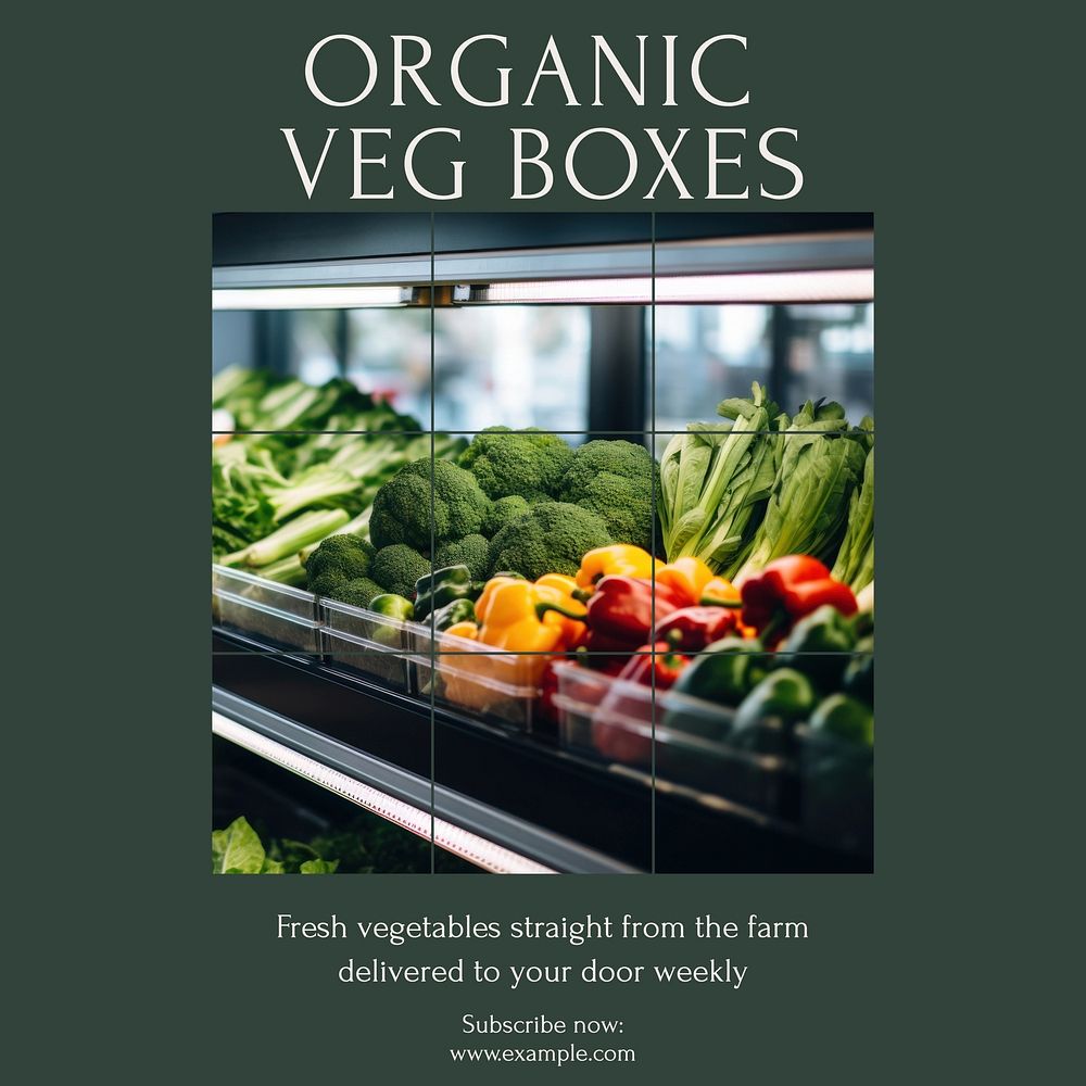 Organic vegetable delivery Instagram post template