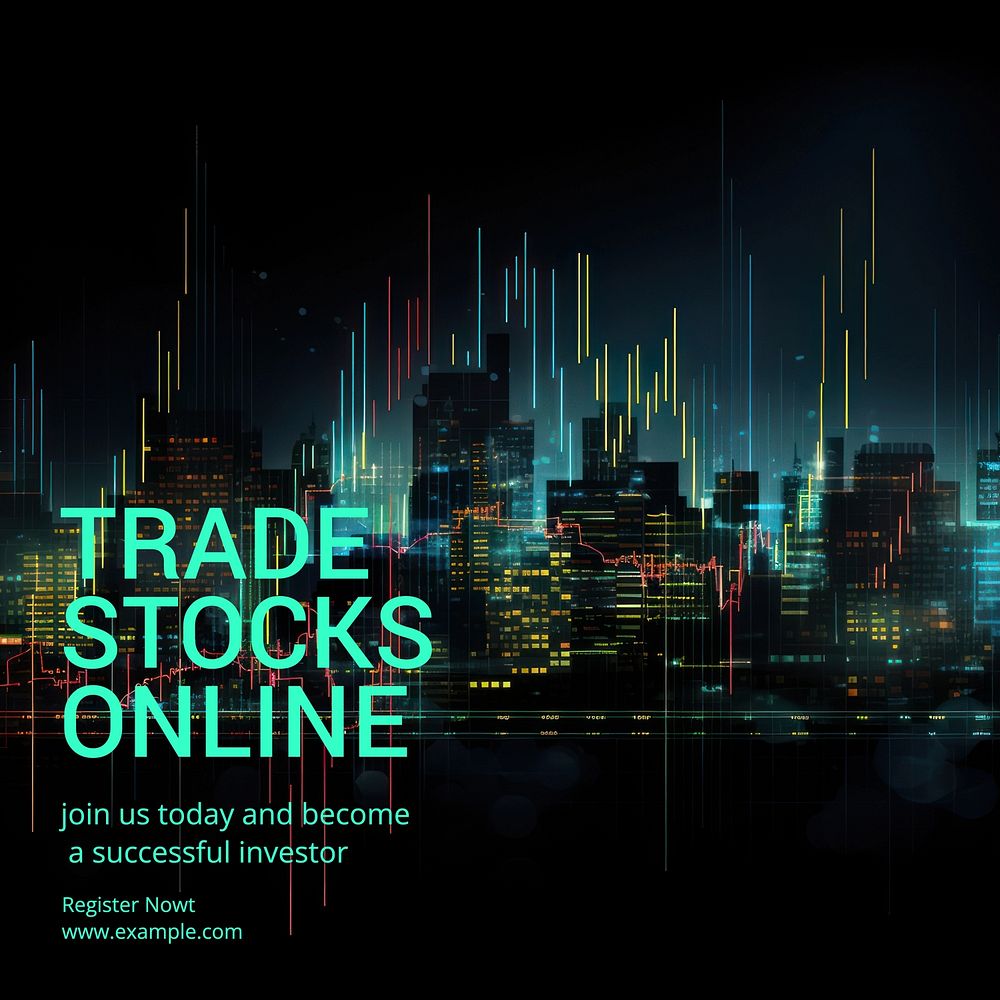 Trade stocks online Instagram post template