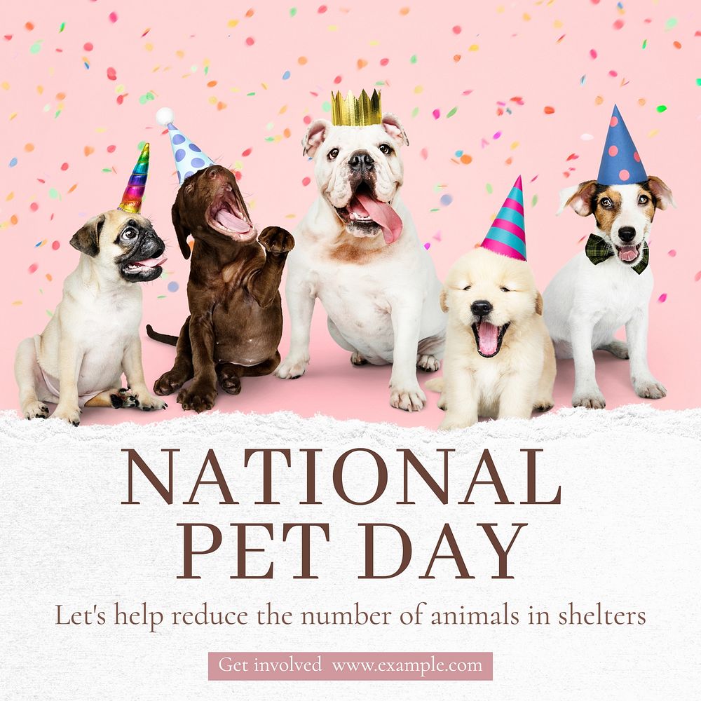 National pet day Instagram post template