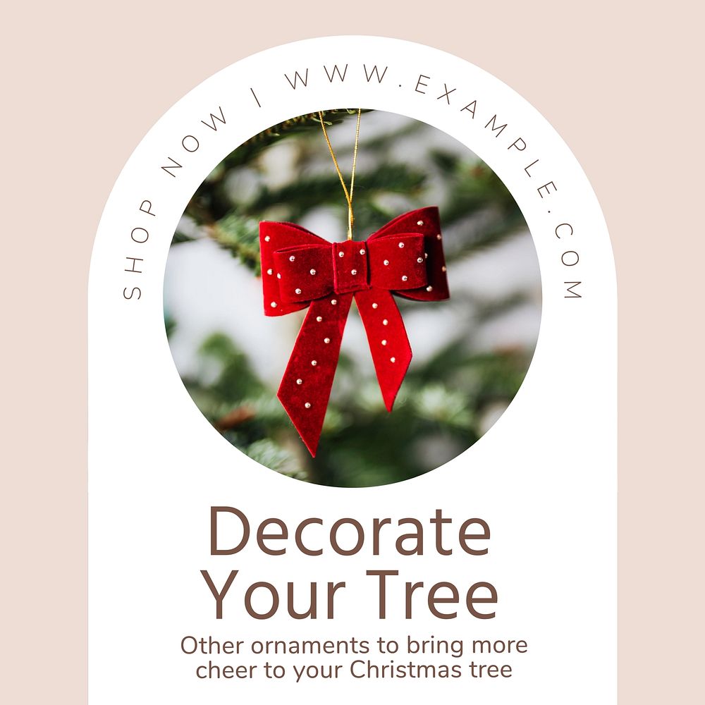 Christmas tree decoration Instagram post template