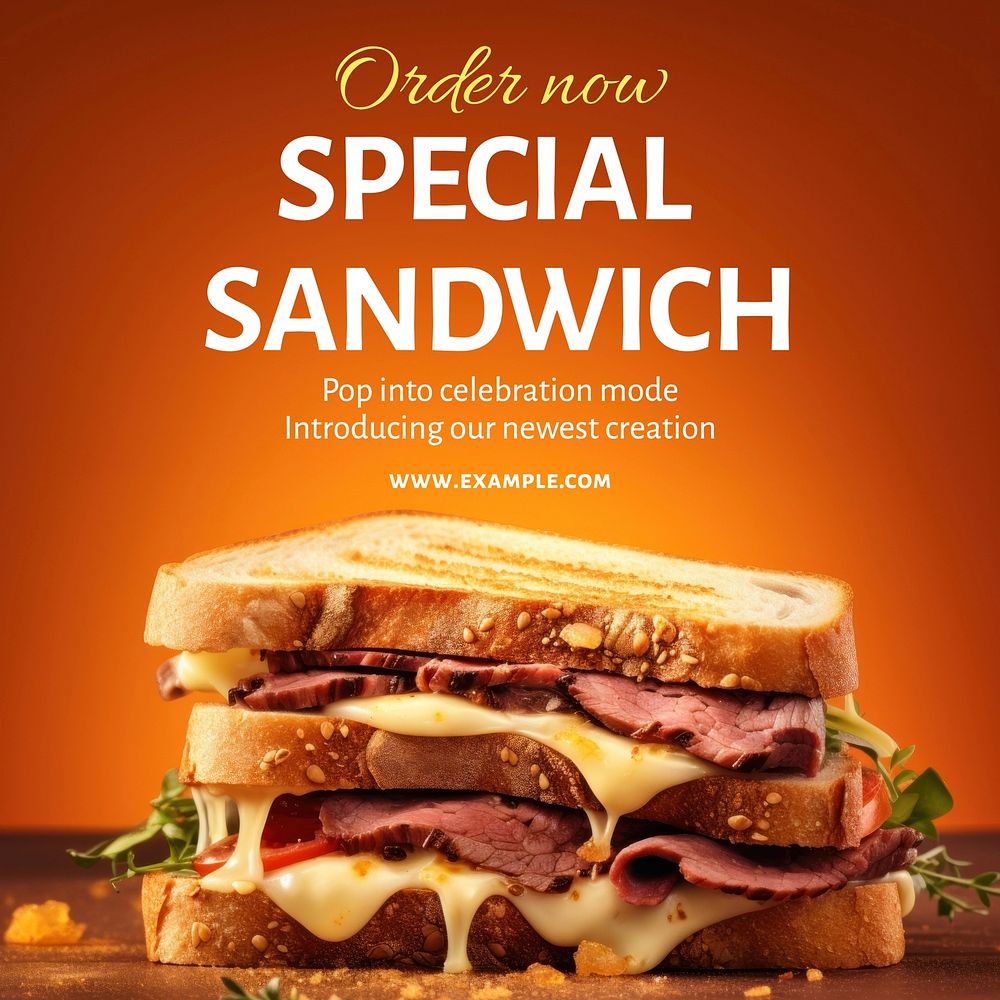 Special sandwich Instagram post template