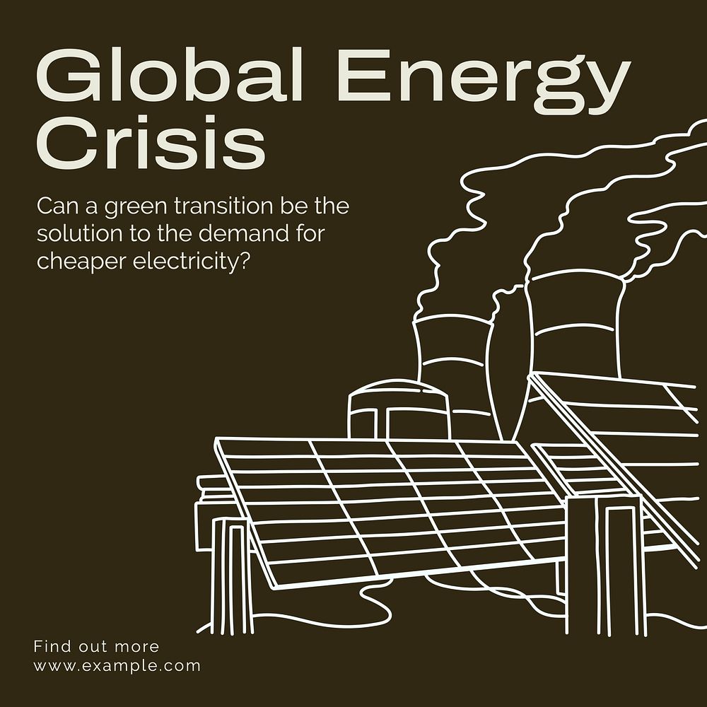Global energy crisis Instagram post template