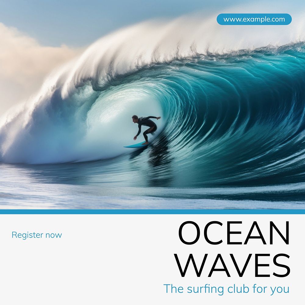 Ocean waves Instagram post template