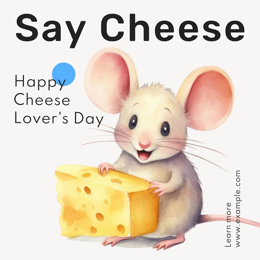 Cheese lovers day Instagram post template
