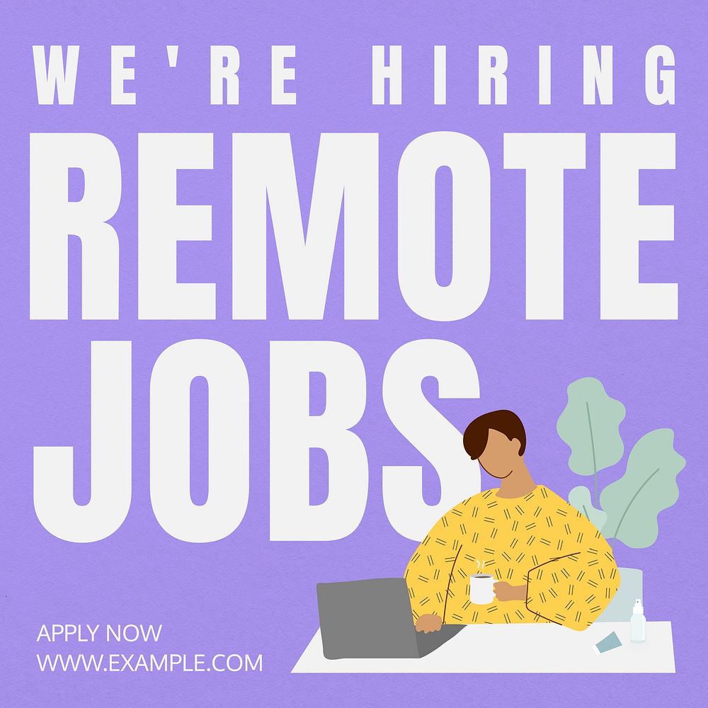 Remote jobs Instagram post template