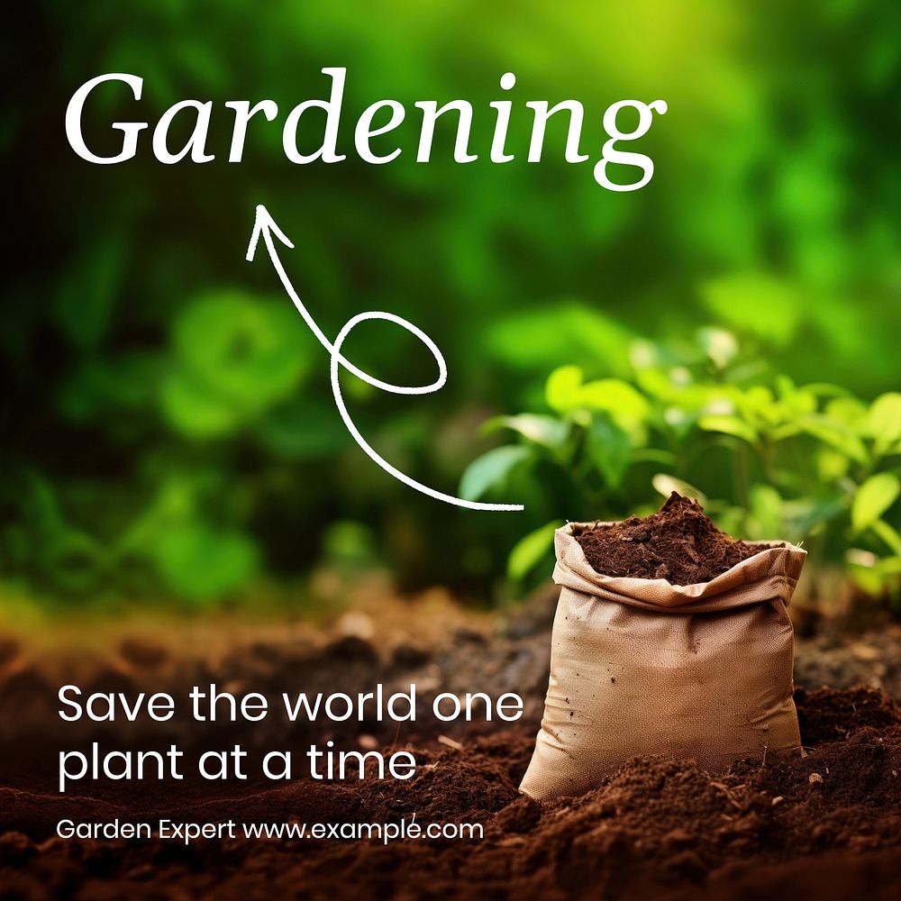 Gardening Instagram post template