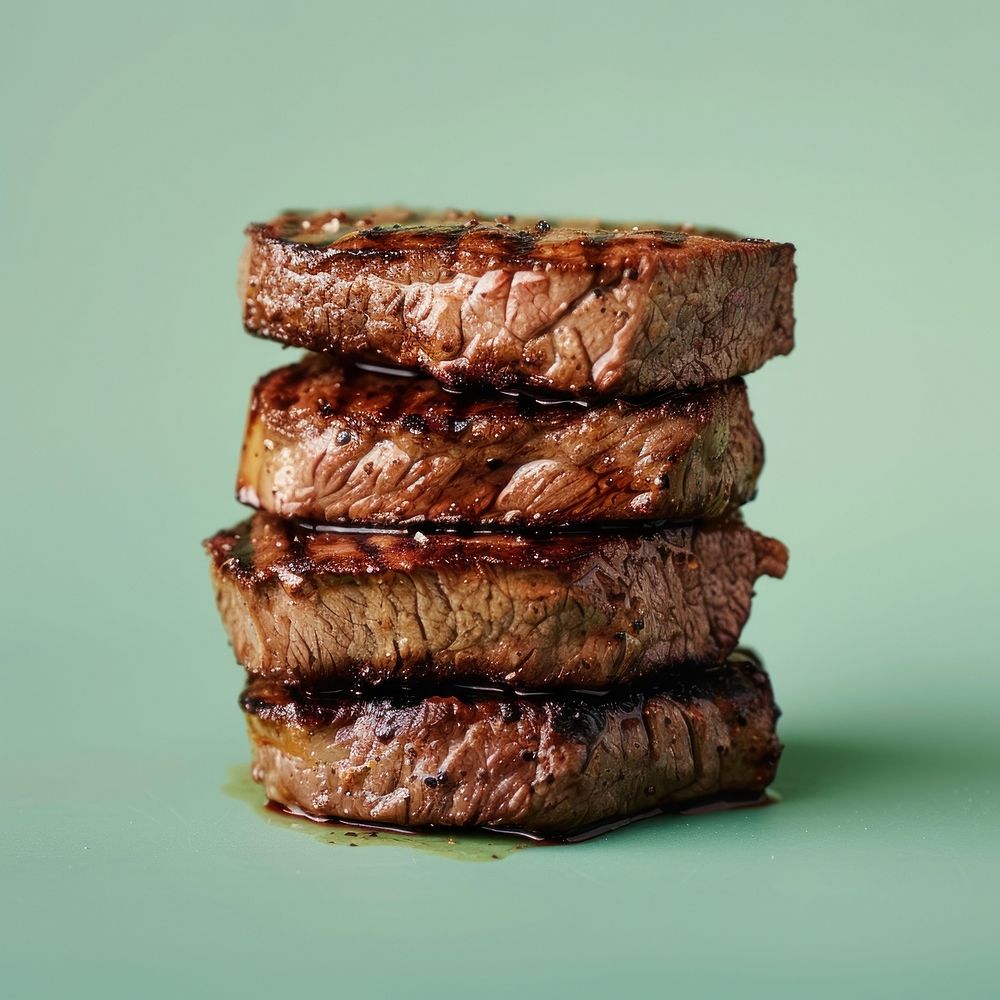 Grilled steaks beef food meat.