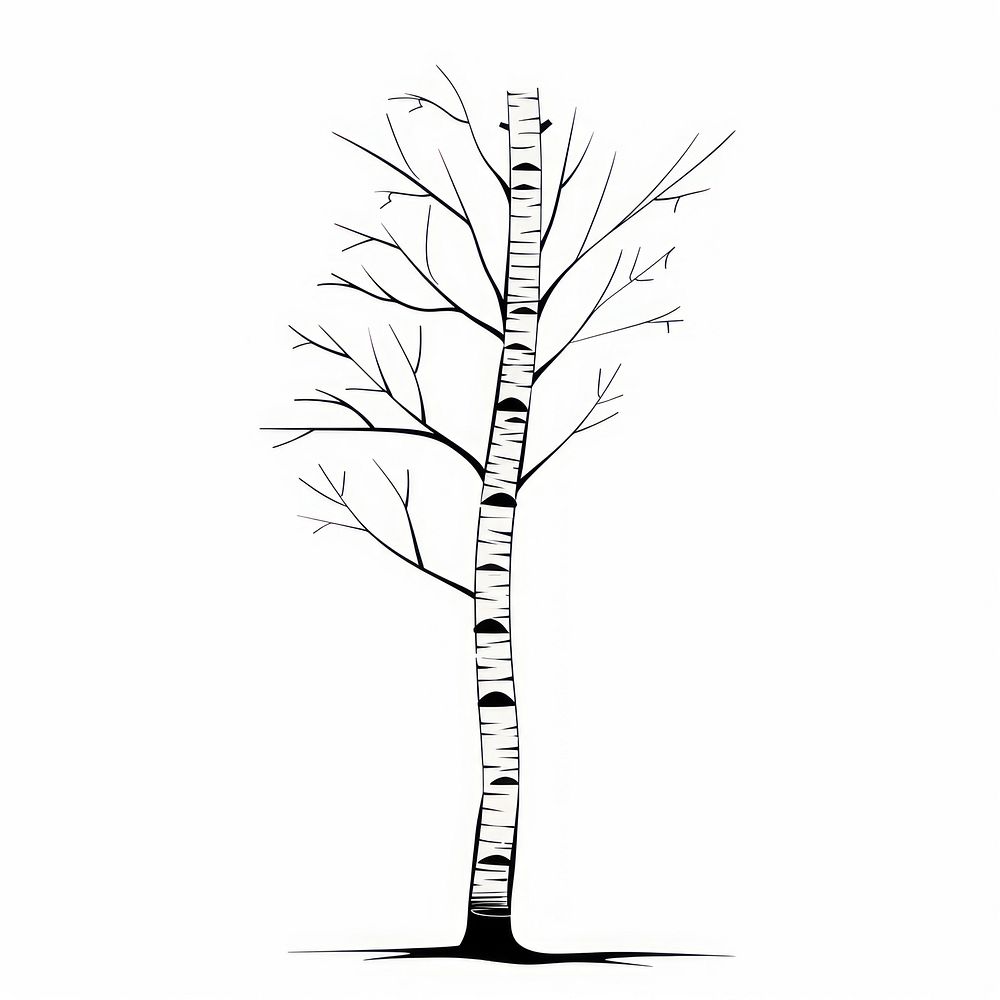 Birch illustrated drawing sketch.