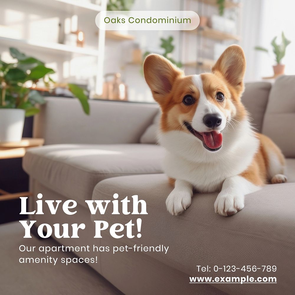 Pet-friendly apartment Facebook post template