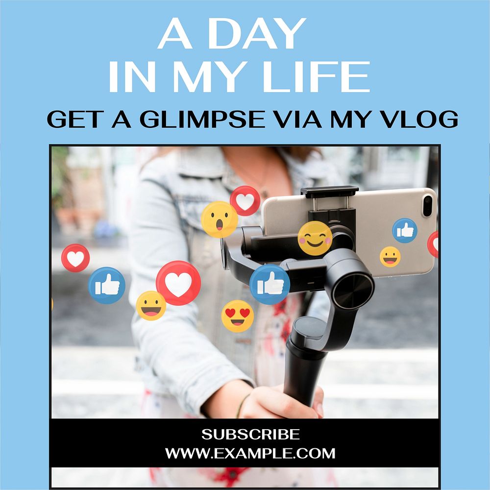 A day in my life Instagram post template