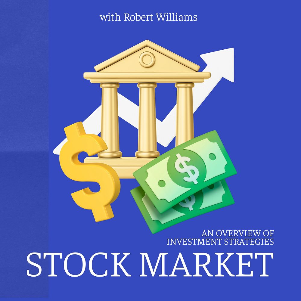 Stock market podcast Instagram post template
