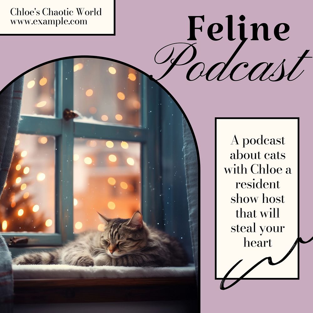 Cat podcast Facebook post template
