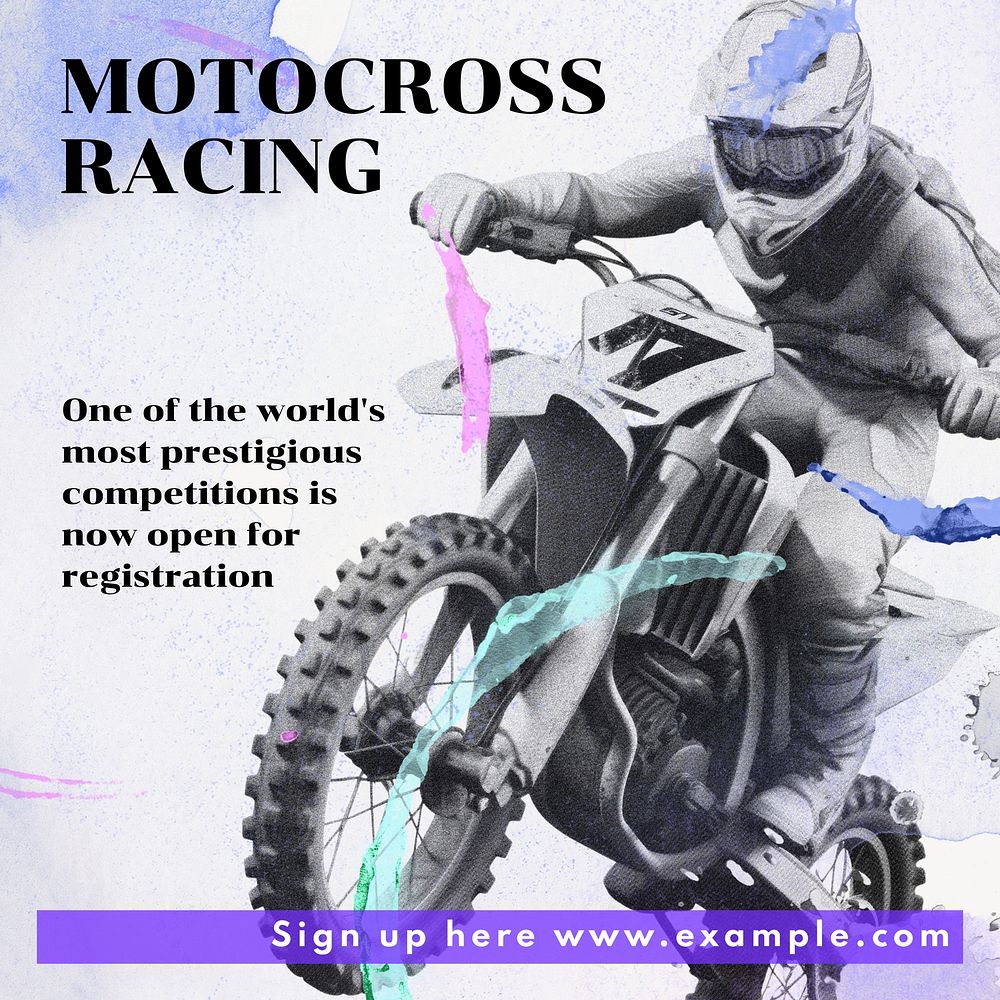 Motocross racing Instagram post template