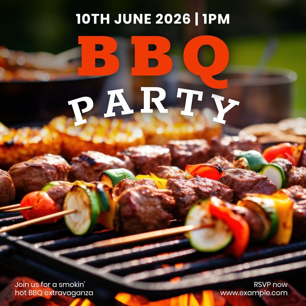BBQ party Facebook post template