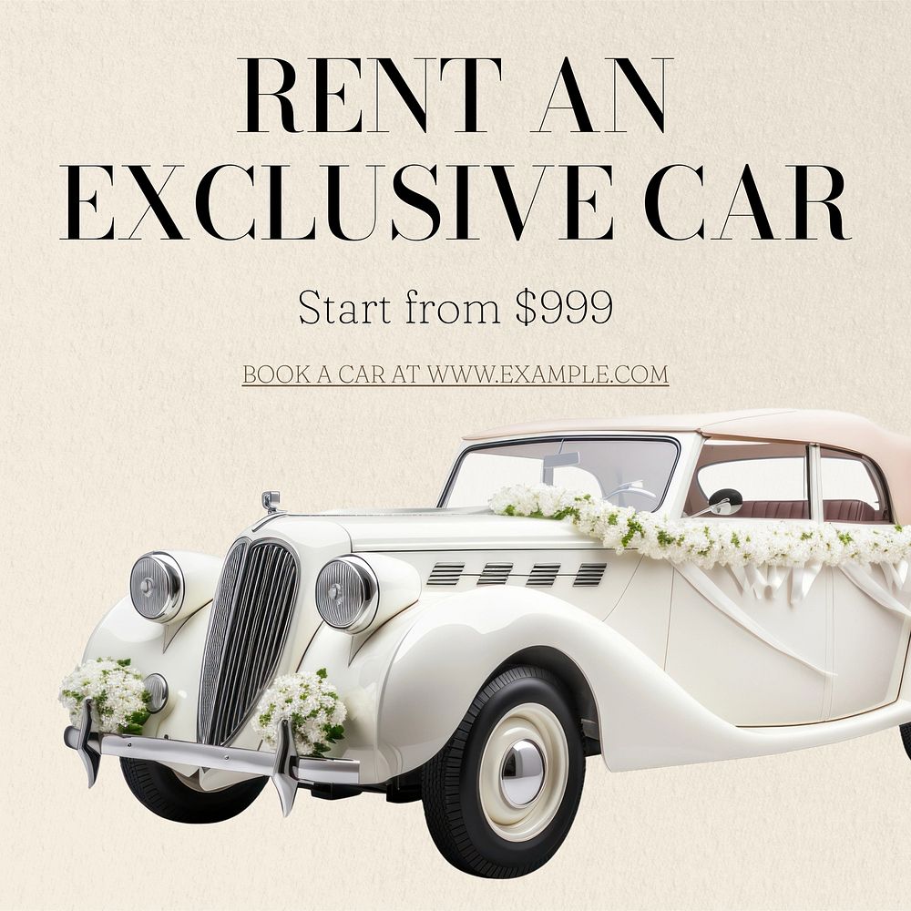 Exclusive car rental Instagram post template