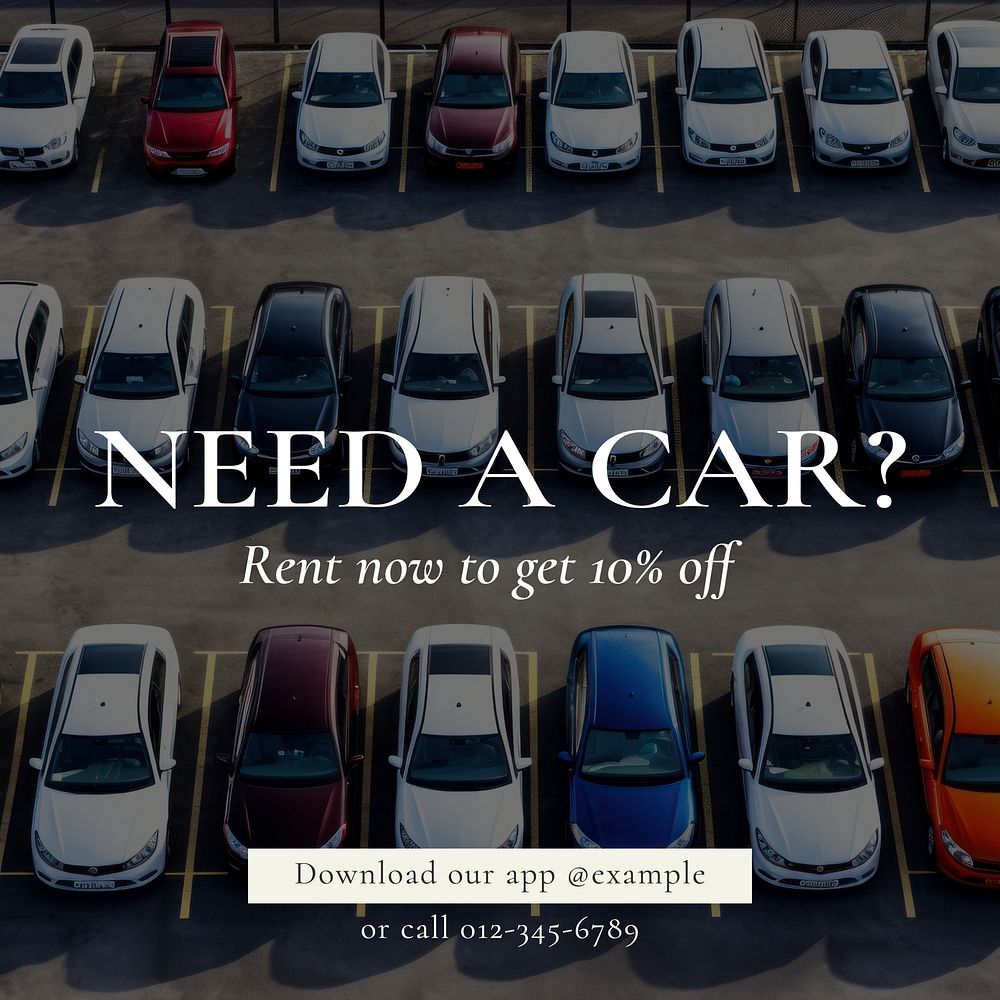 Car rental Facebook post template