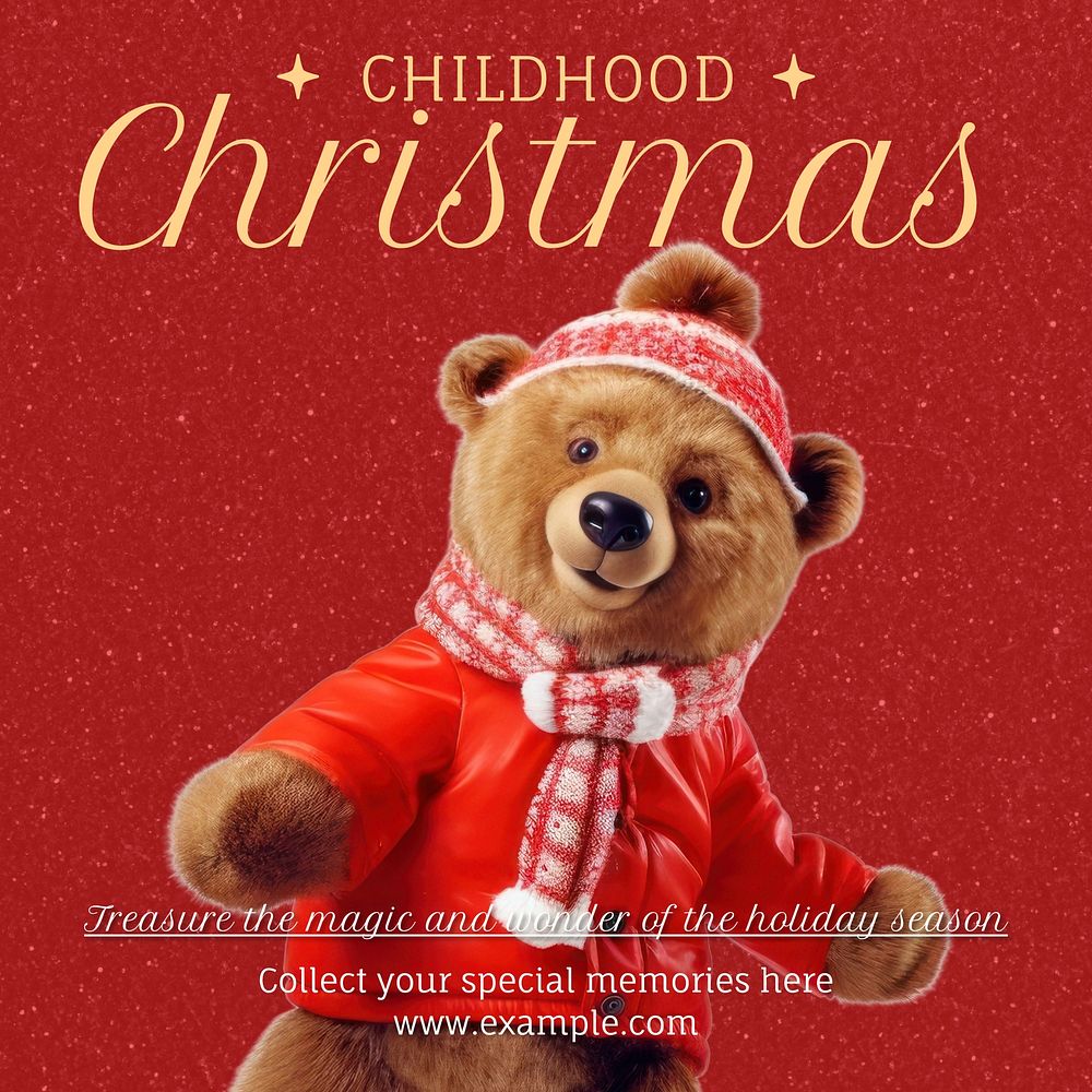 Christmas childhood memories Instagram post template