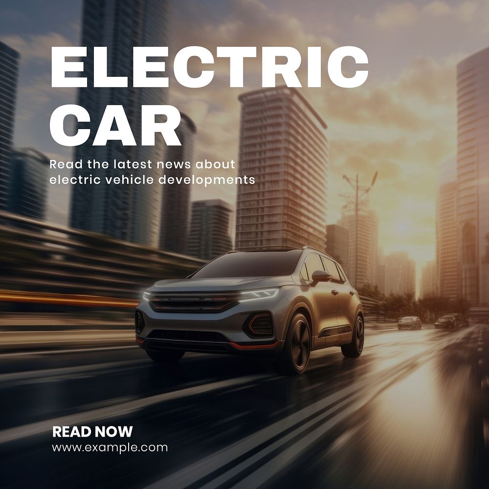 Electric car Facebook post template
