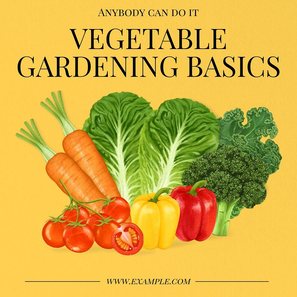 Vegetable gardening Instagram post template