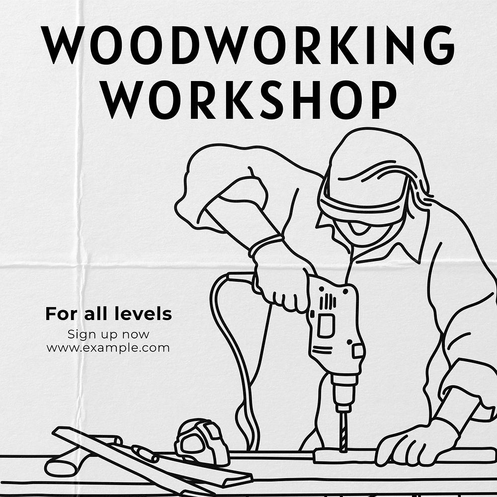 Woodworking workshop Instagram post template