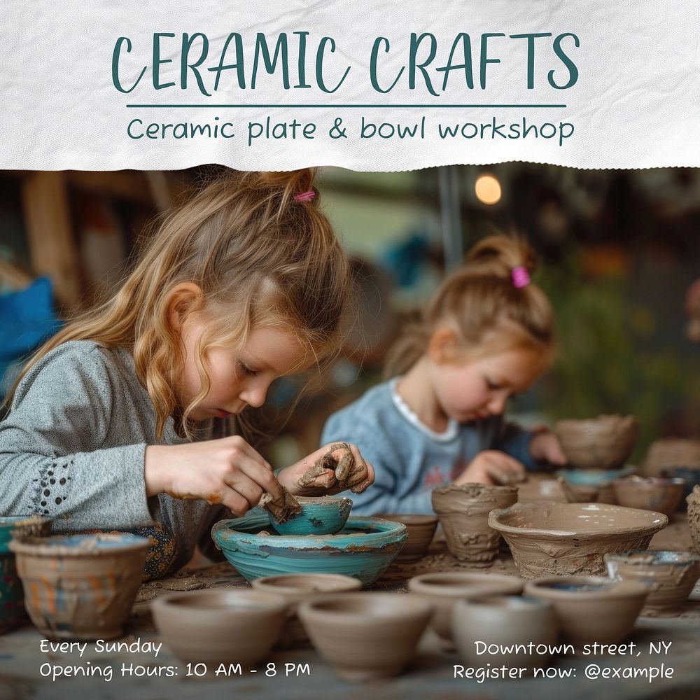 Ceramic craft Instagram post template
